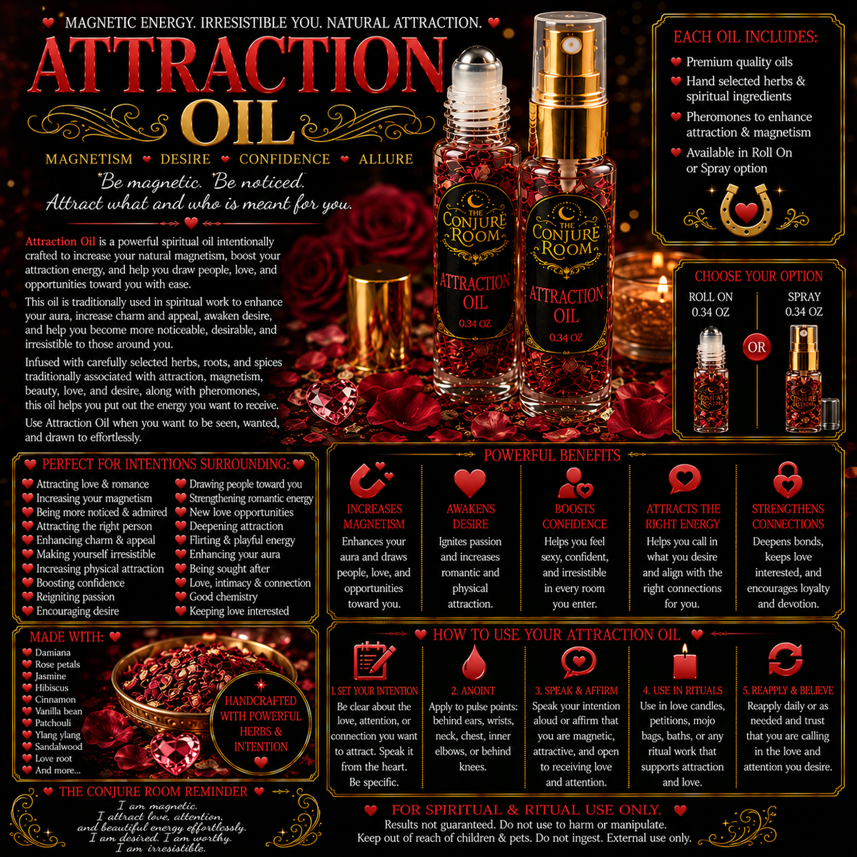 Attraction Oil: Magnetism, Desire & Allure Ritual Oil