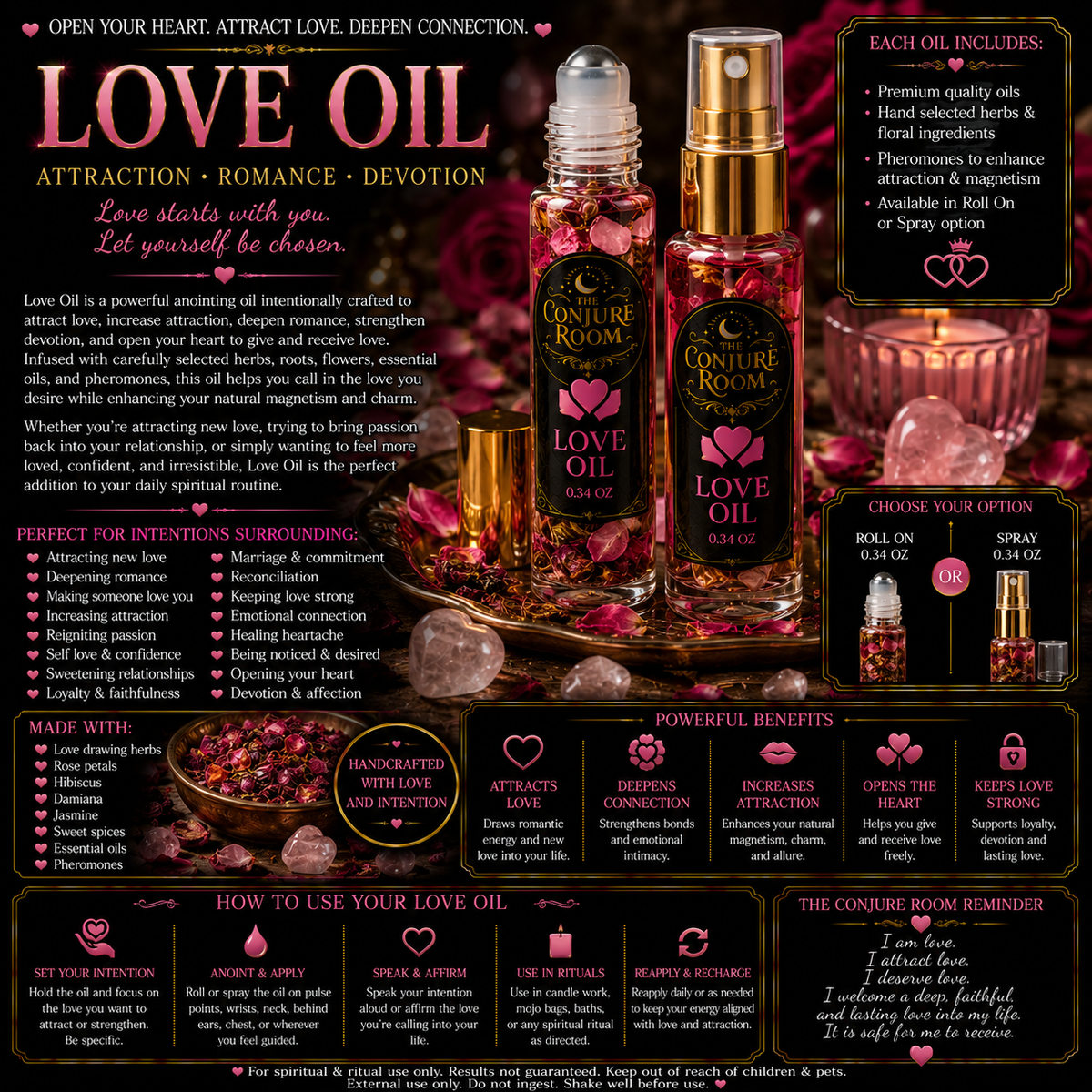 Love Oil: Attraction, Romance & Devotion Ritual Oil