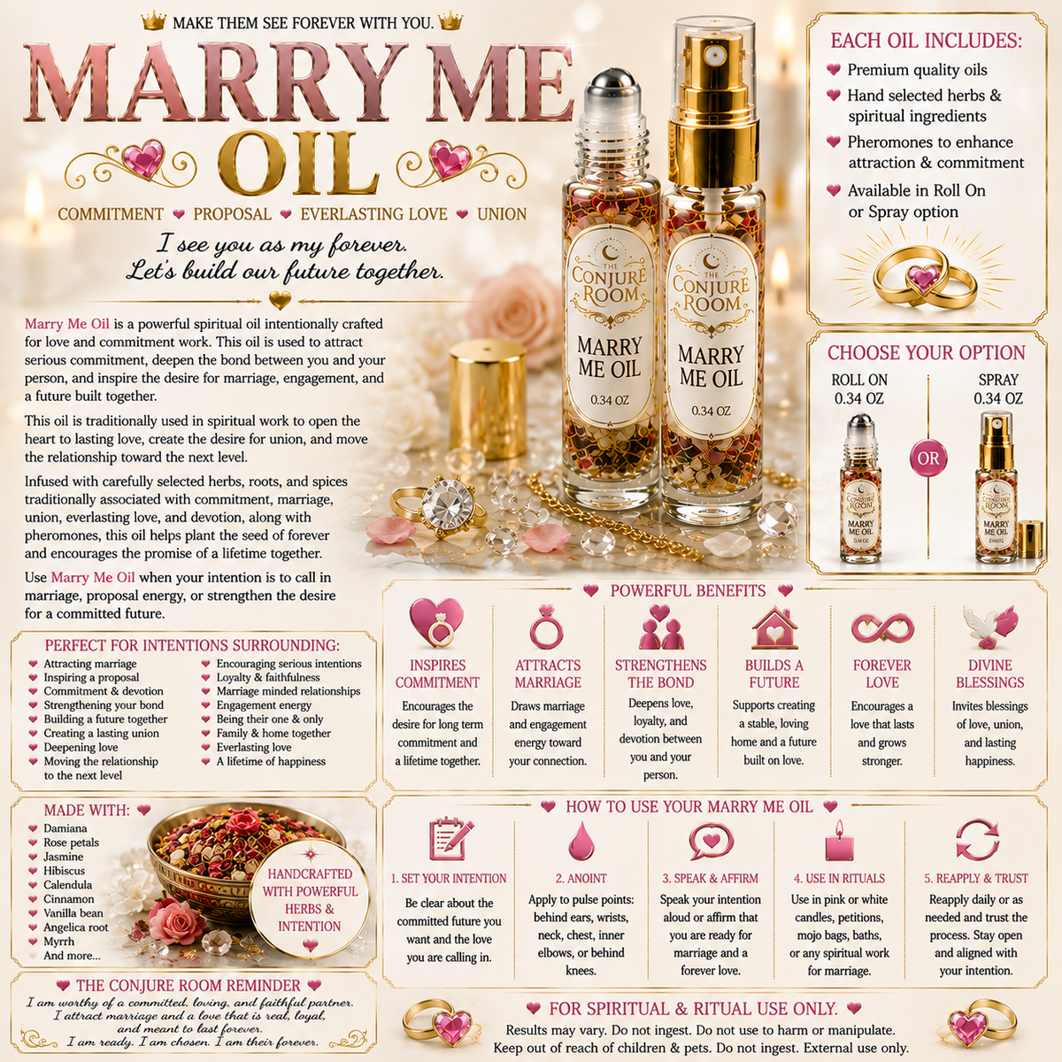 Marry Me Oil: Commitment, Marriage & Devotion Ritual Oil