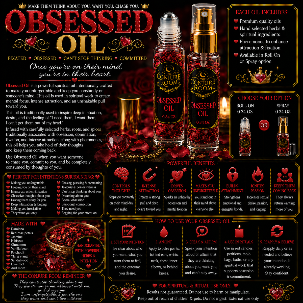 Obsessed Oil: Intense Attraction, Fixation & Desire Ritual Oil