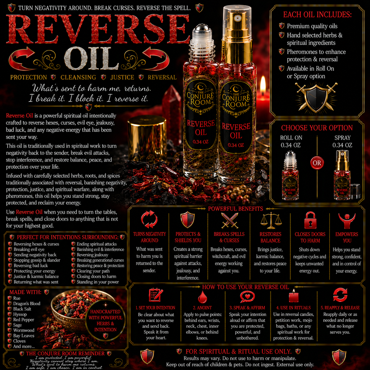 Reverse Oil: Reversal, Protection & Energy Cleansing Ritual Oil